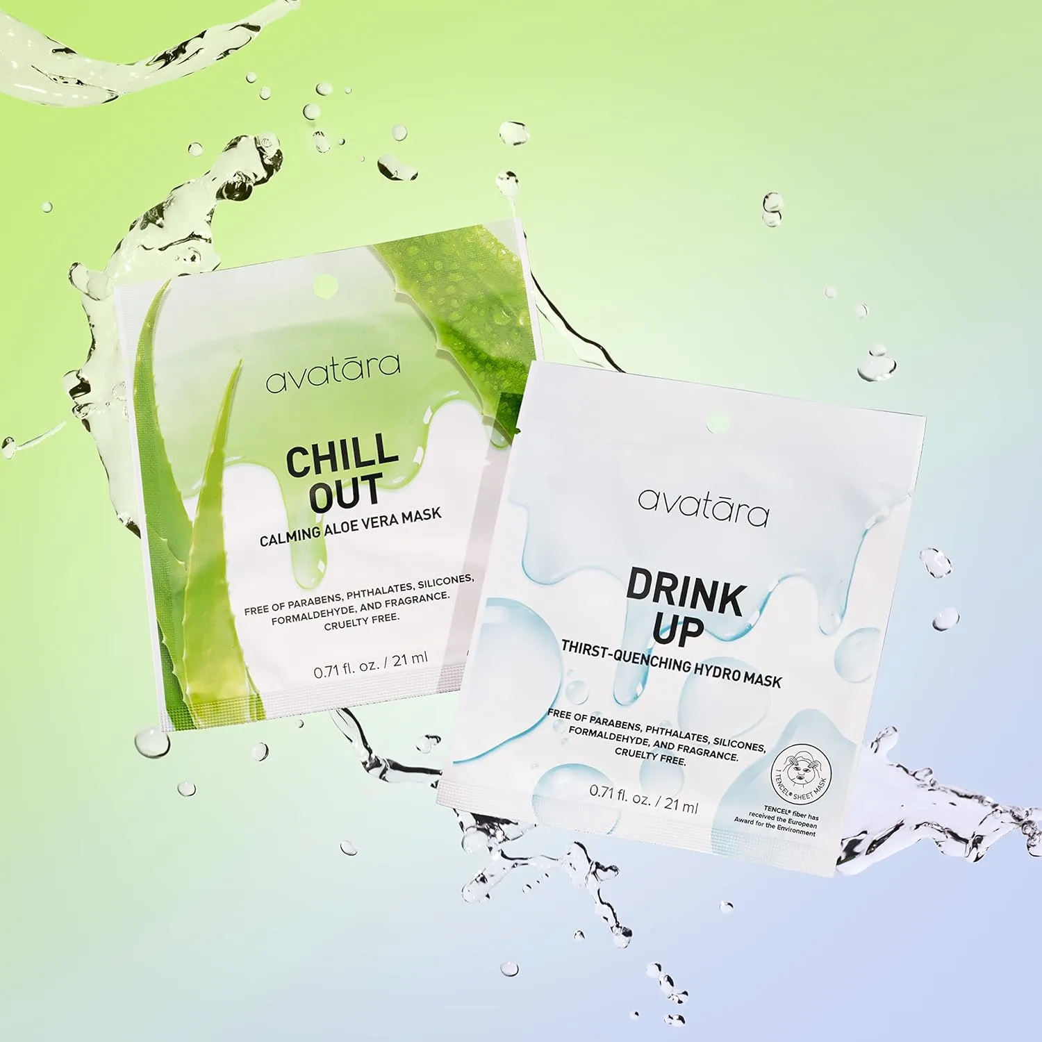 Avatara 8-Pack Sheet Mask Set, Beauty and Skincare Sheet Masks Collection, Skincare with Natural Extracts, Hydrating Face Mask Skin Care Set, All Skin Types, Teen Skincare, 8 Sheets