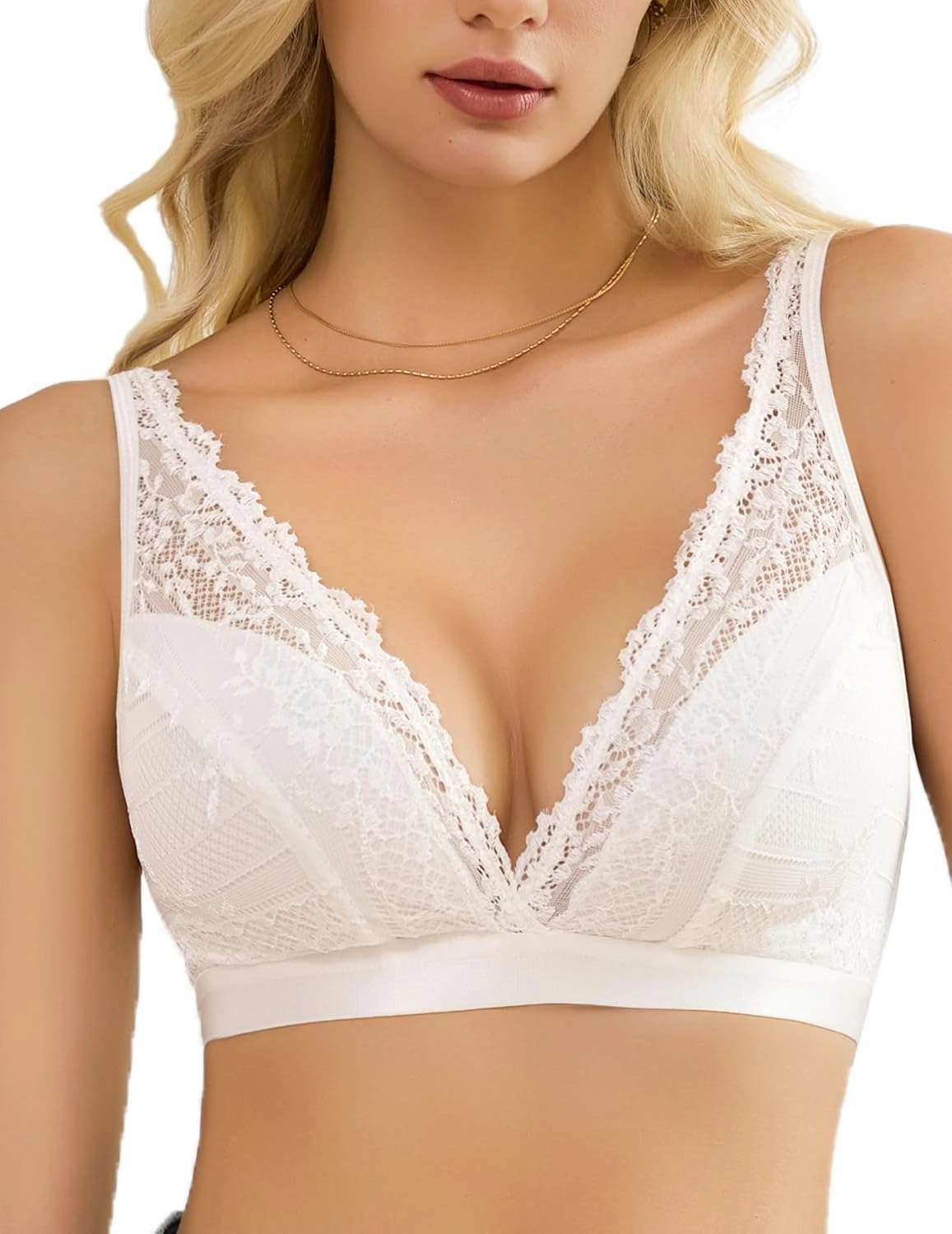 Avidlove Lace Bralette for Women Sexy Deep V Neck Wireless Bralette Plunge Unpadded Bras Everyday Bra