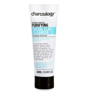 Bamboo Charcoal Purifying Facial Clay Cleanser , Daily Pore Cleanse & Detoxifies The Skin 3.3Oz