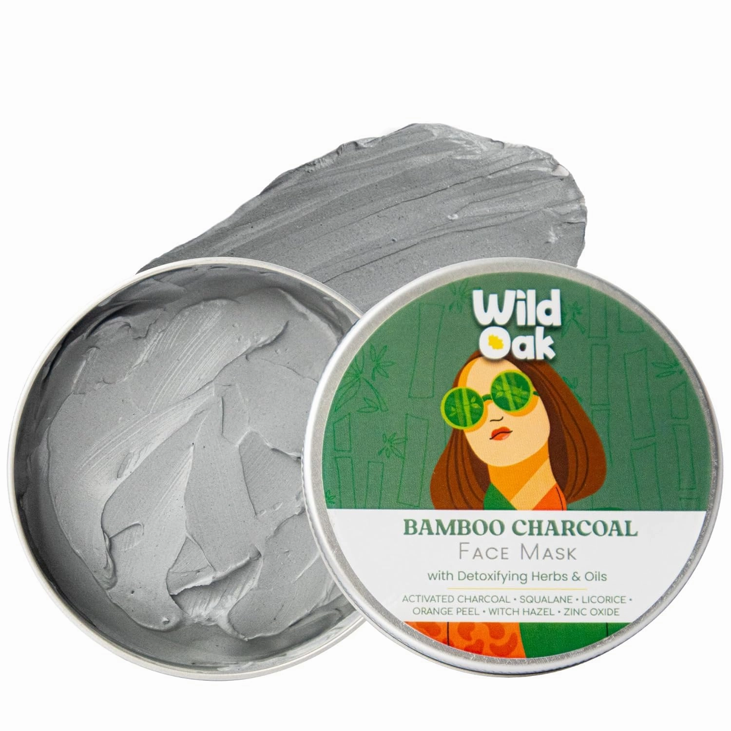 Bamboo Charcoal Face Mask, 3.5 oz, with Detoxifying Herbs and Oils
