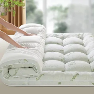 Bambu Mattress Topper King,1200 GSM Cooling Mattress Pad,2In Extra Thick Pillow Top for Back Pain,Soft Mattress Protector Cover with 8"-18" Deep Pocket(78"x80")