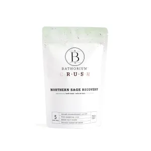 Bathorium Northern Sage Recovery Crush, Revitalizing Bath Soak, Dead Sea & Epsom Salt, Sage, Pine, Eucalyptus, pH-Balanced for Women, 5  Baths, 21 oz