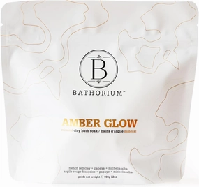 Bathorium Amber Glow Mud Mineral Soak, Bath Soak with French Gray Sea Salt & Kaolin Clay, Soothes & Revitalizes Skin, Approximately 3 Baths, 32 oz