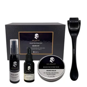 Beard Growth Kit Men’s Beard Care Kit Grooming Set 5 Pieces Beard Products with Wash, Oil Serum, Balm and a Gift Box for Men Self Care