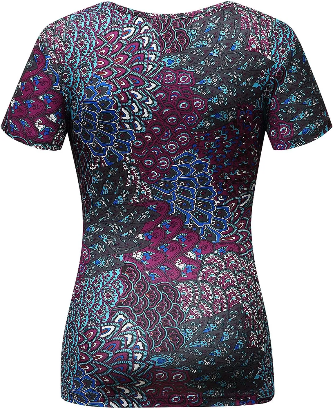 Beauhuty Women's Top Deep V Neck Slim Fitted T-Shirt Front Wrap Ruched Short Sleeve Tee
