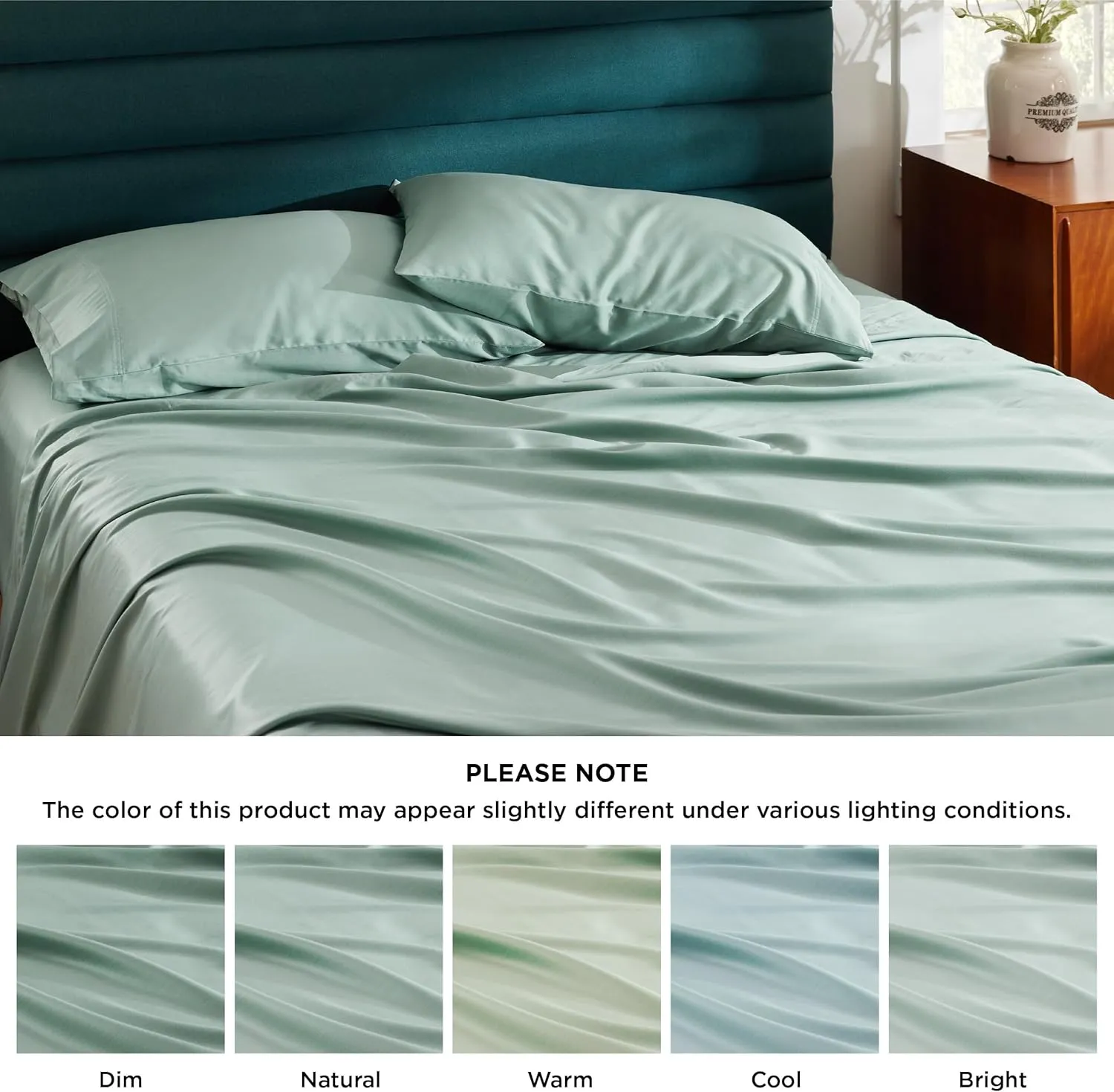 Bedsure Cooling Sheets King Size - Lyocell Cotton Sheet Set, GentleSoft™, Silky & Breathable Eucalyptus Bed Sheets with Deep Pocket, 4 Pieces, Luxury Hotel Bedding, Green