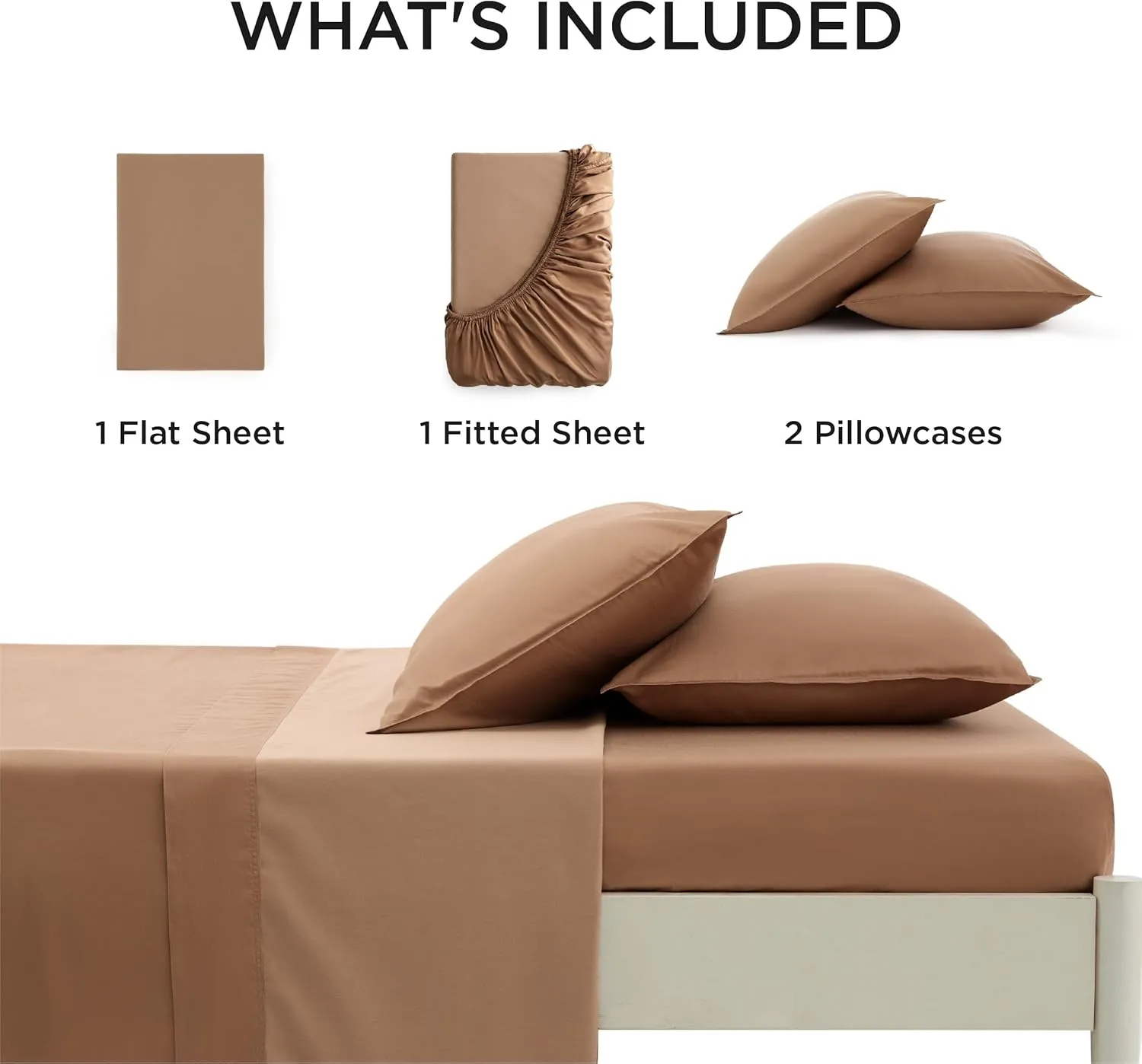 Bedsure Cooling Sheets King Size - Lyocell Cotton Sheet Set, GentleSoft™, Silky & Breathable Eucalyptus Bed Sheets with Deep Pocket, 4 Pieces, Luxury Hotel Bedding, Taupe