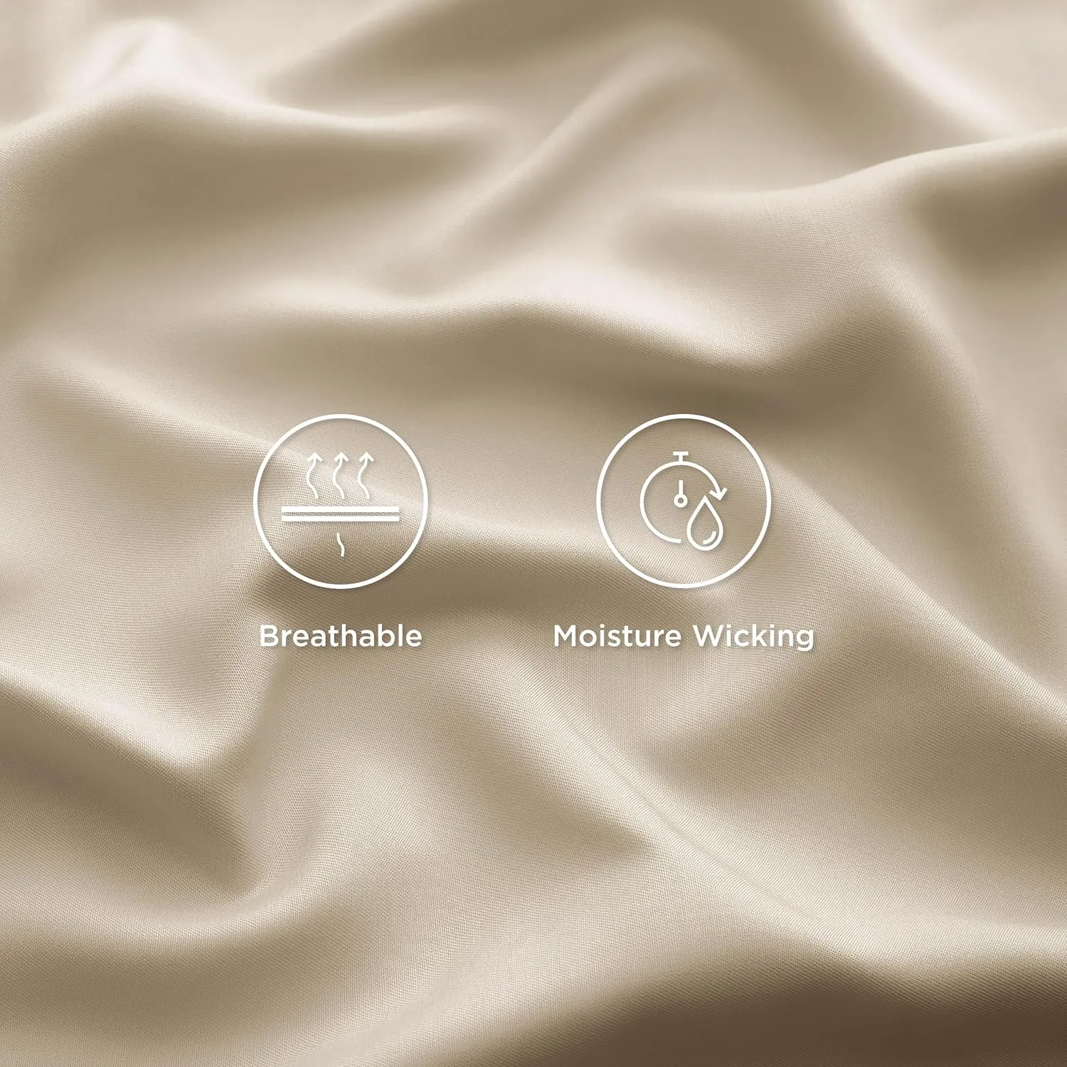 Bedsure Queen Sheets, Rayon Derived from Bamboo, Queen Cooling Sheet Set, Deep Pocket Up to 16", Breathable & Soft Bed Sheets, Hotel Luxury Silky Bedding Sheets & Pillowcases, Beige