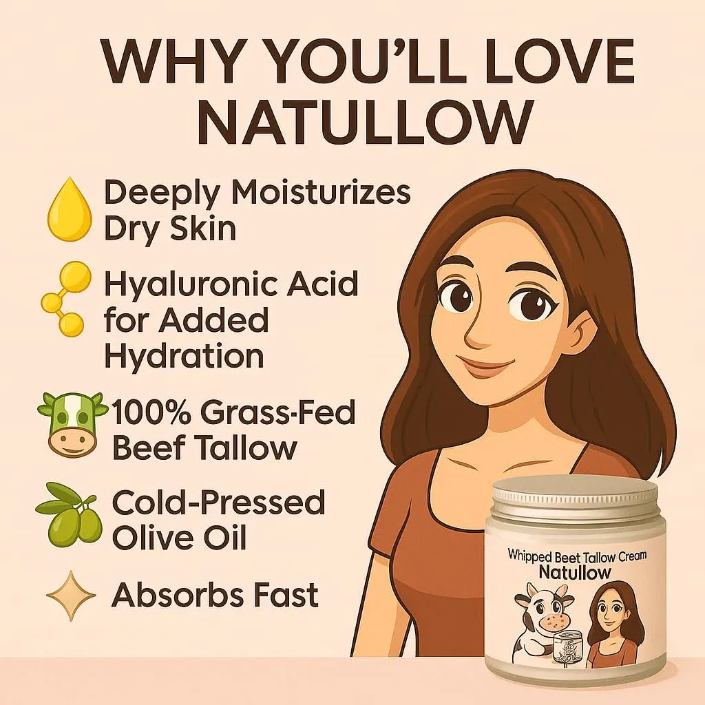 Beef Tallow for Skin, Grass-Fed Beef Tallow Face Moisturizer & Body Lotion, Whipped Tallow Balm for Soft, Smooth Skin, sebo de res para la cara (4 oz, Citrus Breeze)