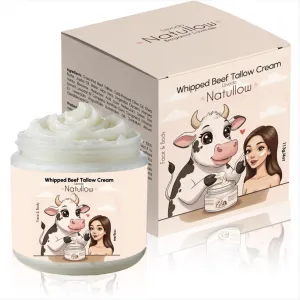 Beef Tallow for Skin, Grass-Fed Beef Tallow Face Moisturizer & Body Lotion, Whipped Tallow Balm for Soft, Smooth Skin, sebo de res para la cara (4 oz, Citrus Breeze)