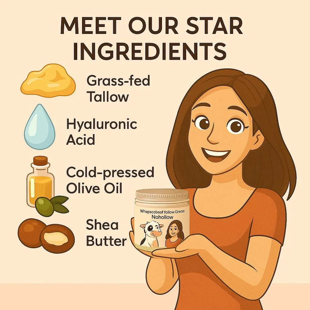 Beef Tallow for Skin, Grass-Fed Beef Tallow Face Moisturizer & Body Lotion, Whipped Tallow Balm for Soft, Smooth Skin, sebo de res para la cara (4 oz, Citrus Breeze)