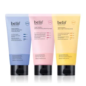 belif Super Knights Color Cleansing Mask Trio - Choose Your Targeted Skincare: Pores, Glow & Soothing
