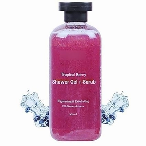 berry shower gel   scrub | Nourishing Body Wash | 300ml | 2-in-1 Exfoliating & Hydrating Formula | Blueberry Extract For Soothing Skin | Luxurious Fragrance & Deep Cleansing