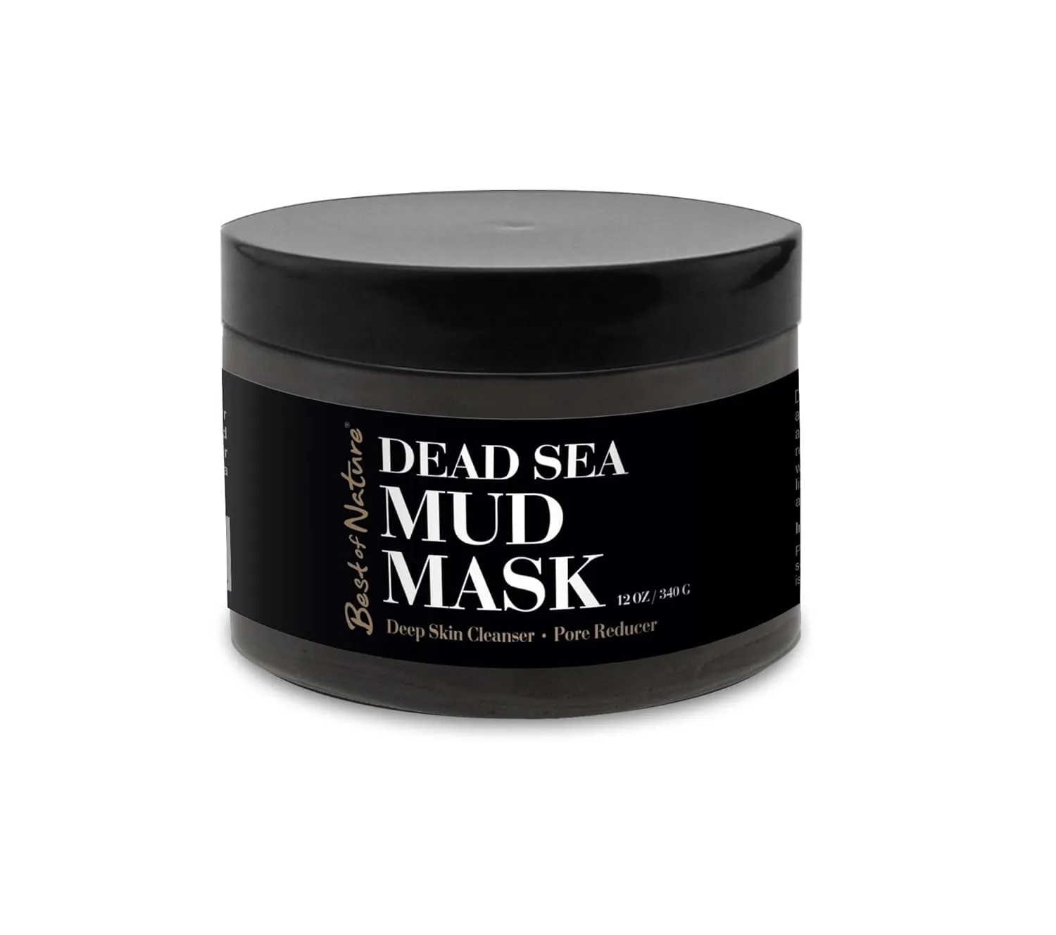 Best of Nature 100% Pure Dead Sea Mud – Natural Detoxifying Facial & Body Mask – Deep Cleansing for All Skin Types – 6.5 oz Jar