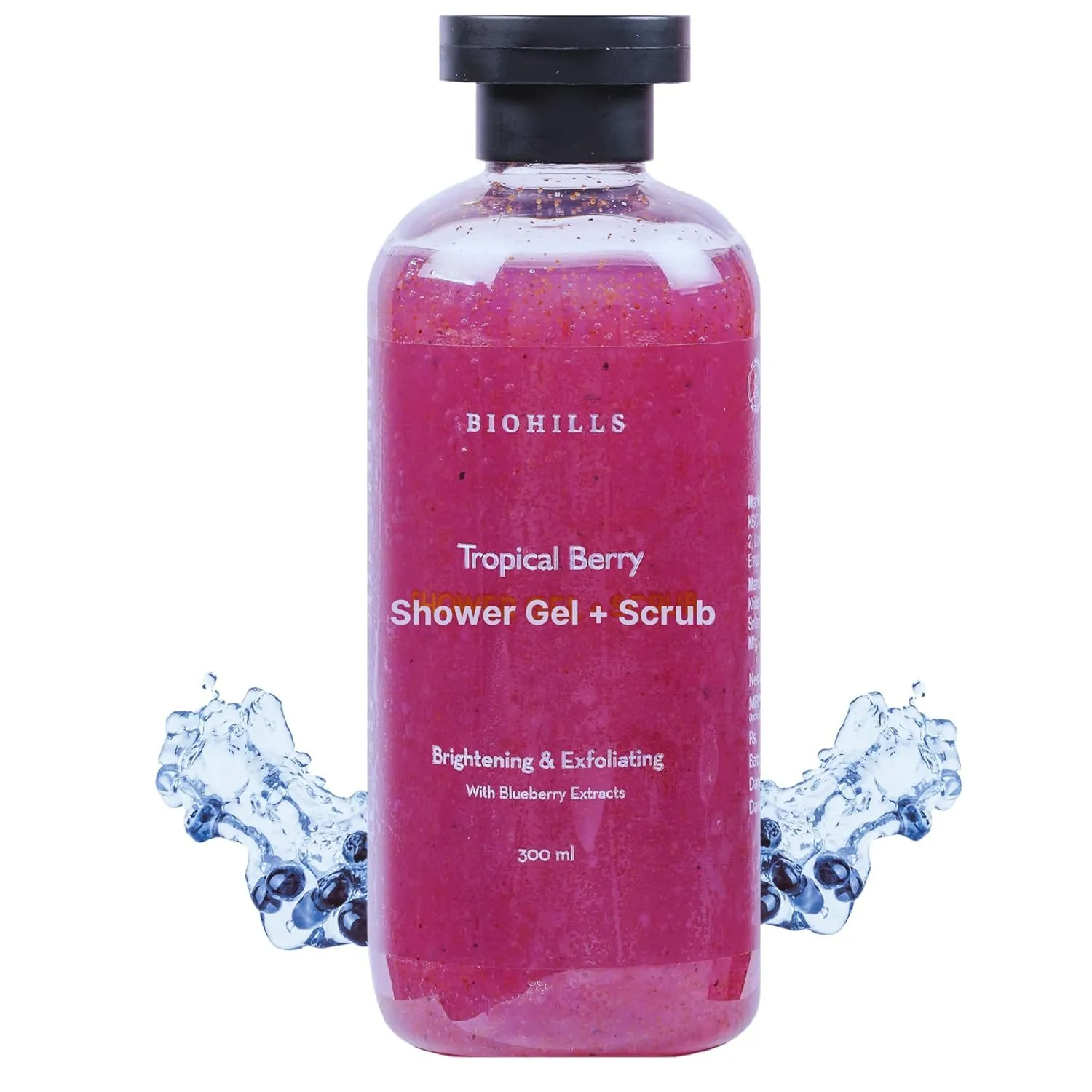 Bio hills Tropical berry Shower Gel   Scrub | Nourishing Body Wash For Women & Men | 300ml | 2-in-1 Exfoliating & Hydrating Formula | Blueberry Extract For Soothing Skin | Luxurious Fragrance