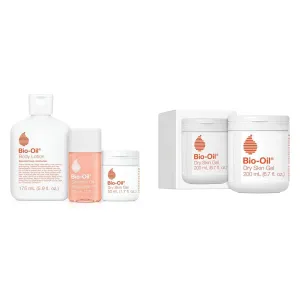 Bio-Oil Skincare Set & Dry Skin Gel, Face and Body Moisturizer, Fast Absorbing Hydration, with Soothing Emollients and Vitamin B3, Non-Comedogenic, 6.7 Fl oz