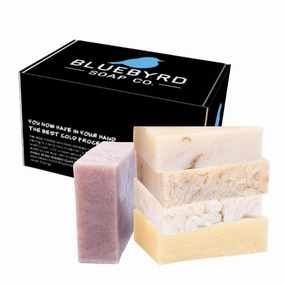Bluebyrd Soap Unscented Natural Bar Soaps 5-Pack Variety | Chemical-Free, Fragrance-Free, Dye-Free | Gentle Bar Soap For Extremely Sensitive Skin - Oatmeal, Aloe, Clay, Shea Butter (Unscented)