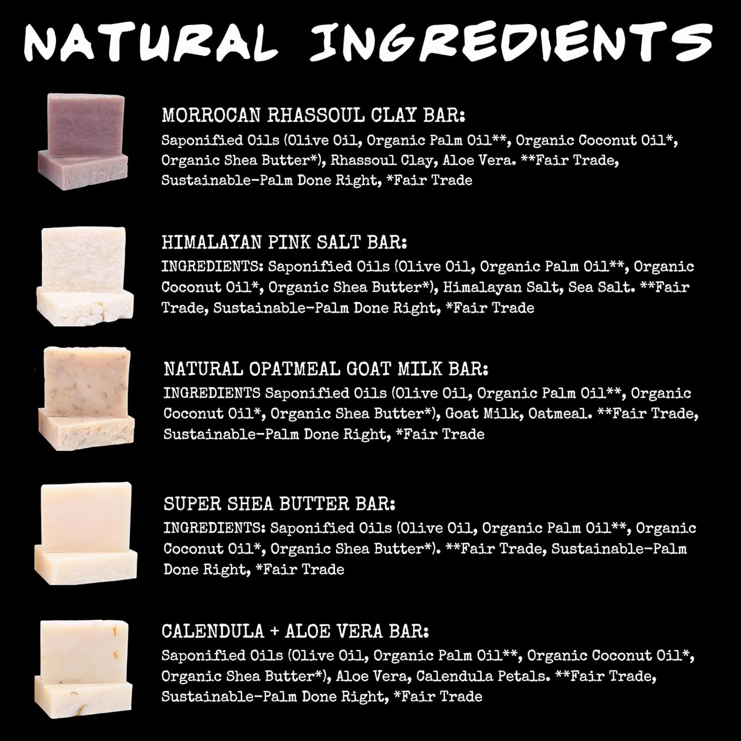 Bluebyrd Soap Unscented Natural Bar Soaps 5-Pack Variety | Chemical-Free, Fragrance-Free, Dye-Free | Gentle Bar Soap For Extremely Sensitive Skin - Oatmeal, Aloe, Clay, Shea Butter (Unscented)