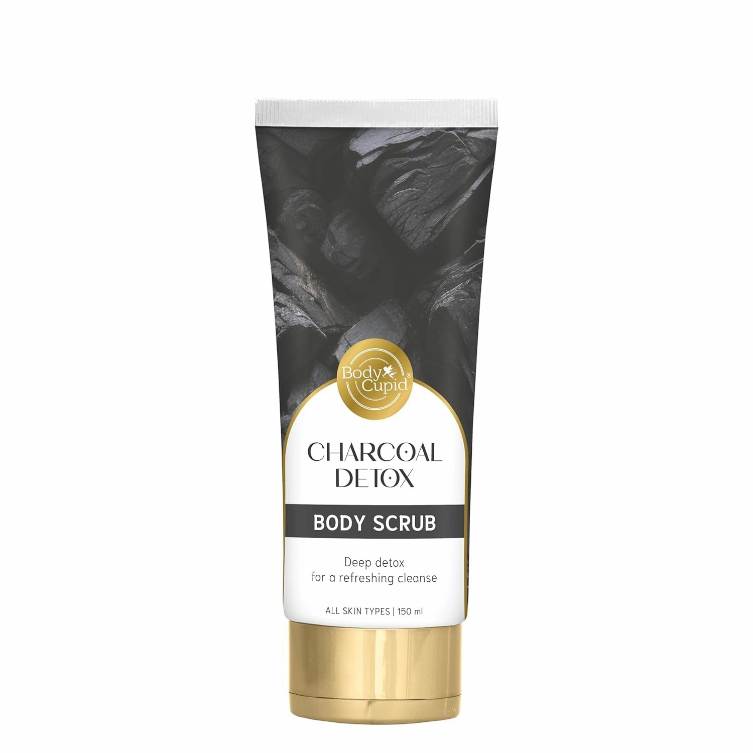 Bo-dy Cu/pid Charcoal Detox Body Scrub | Deep Cleansing & Exfoliating Scrub with Activated Charcoal | Removes Impurities & Smooths Skin | 150ml