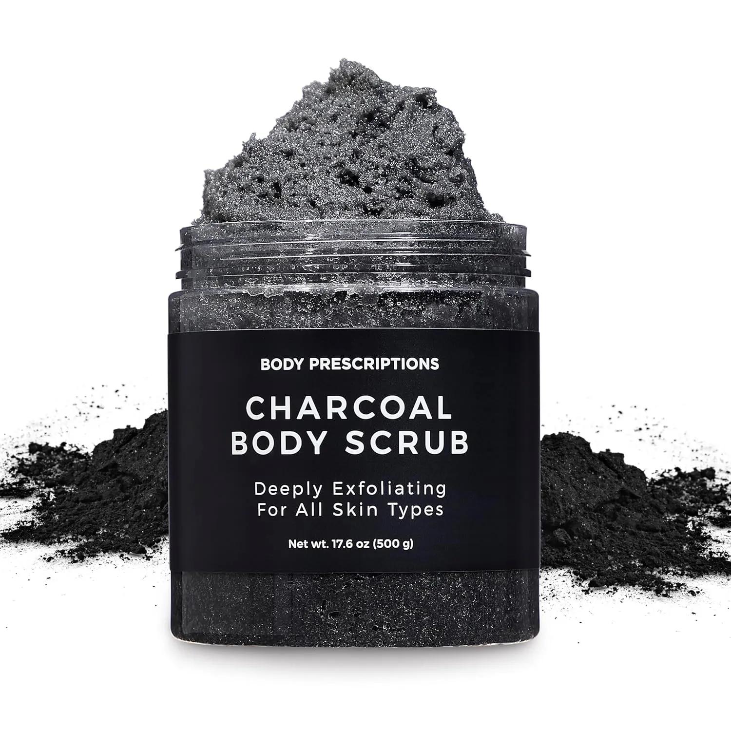 Body Prescription Deep Exfoliating Body Scrub - Cruelty-Free Formula for All Skin Types, 17.64 Ounce (Pack of 2), Charcoal