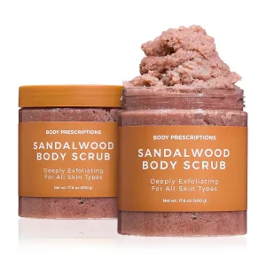 Body Prescription Deep Exfoliating Body Scrub - Cruelty-Free Formula for All Skin Types, 17.64 Ounce (Pack of 2), Sandalwood