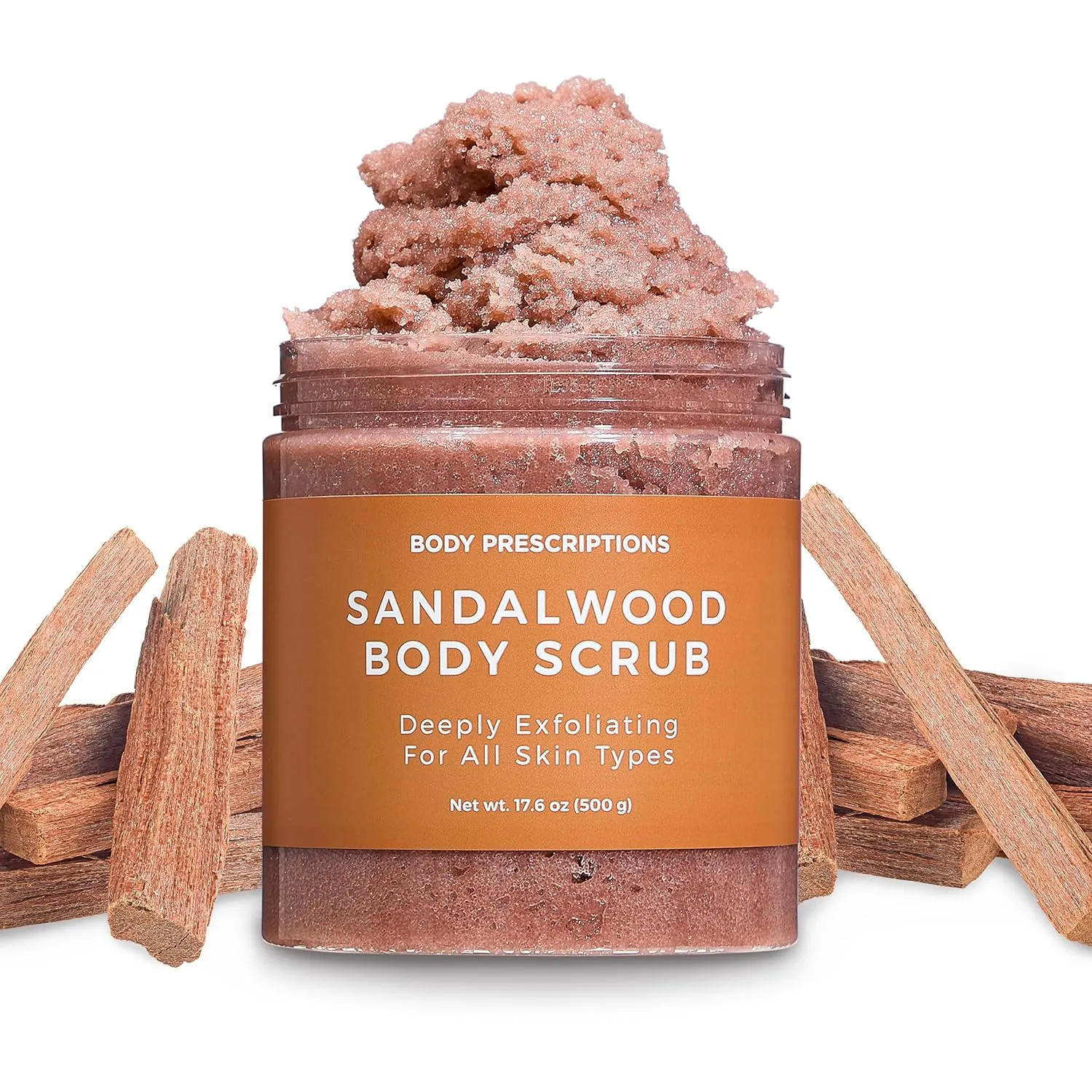Body Prescription Deep Exfoliating Body Scrub - Cruelty-Free Formula for All Skin Types, 17.64 Ounce (Pack of 2), Sandalwood