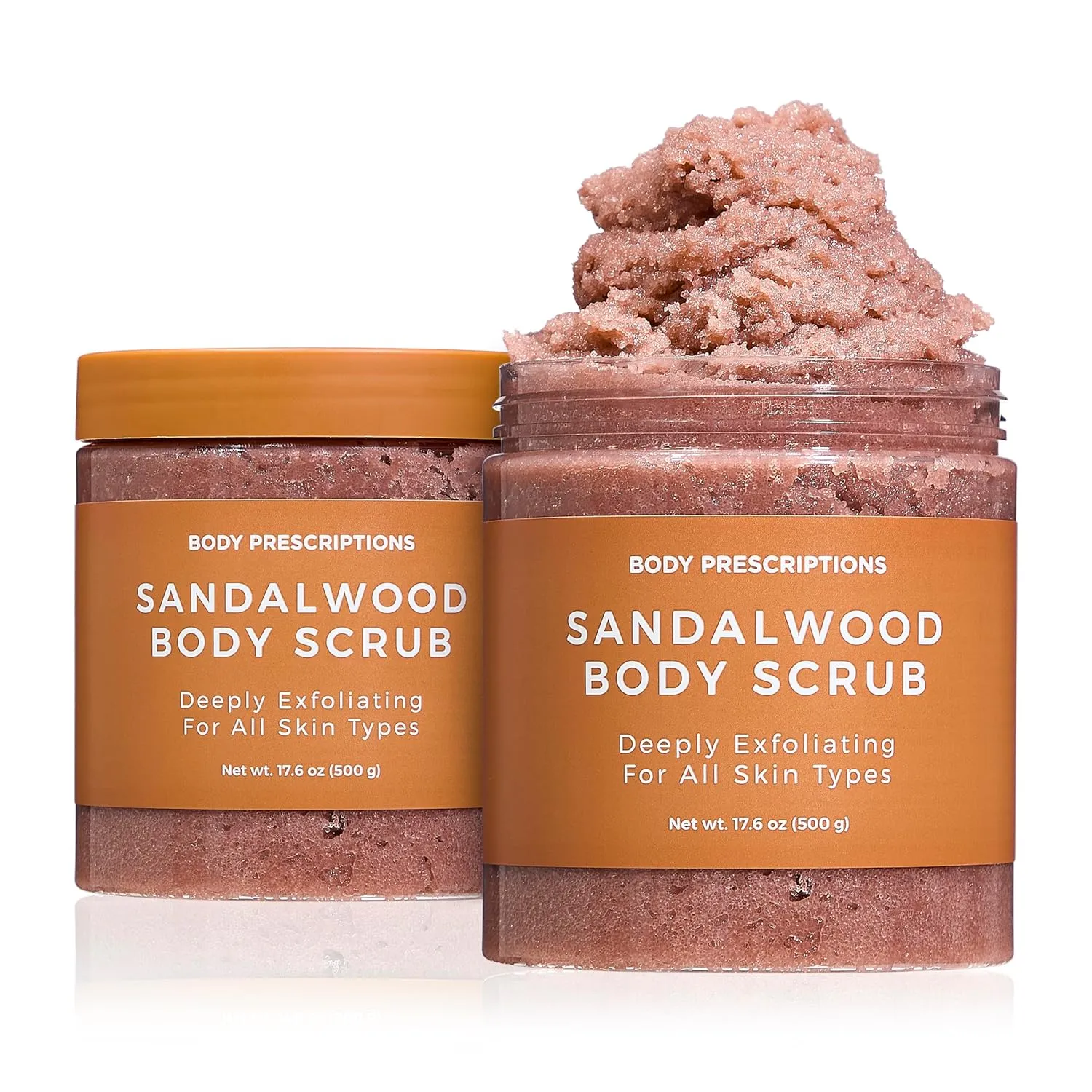 Body Prescription Deep Exfoliating Body Scrub - Cruelty-Free Formula for All Skin Types, 17.64 Ounce (Pack of 2), Sandalwood