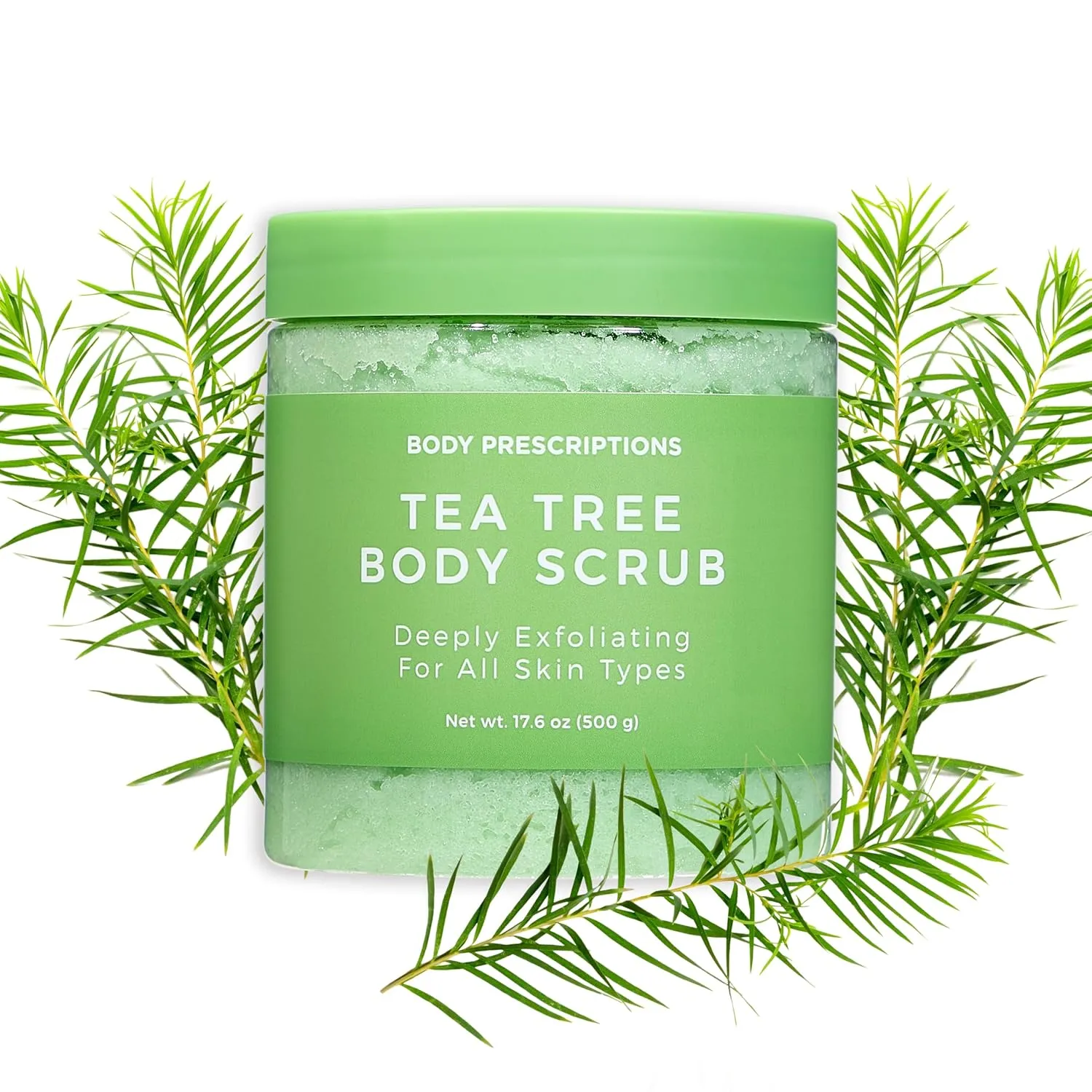 Body Prescription Deep Exfoliating Body Scrub - Cruelty-Free Formula for All Skin Types, 17.64 Ounce (Pack of 2), Tea Tree
