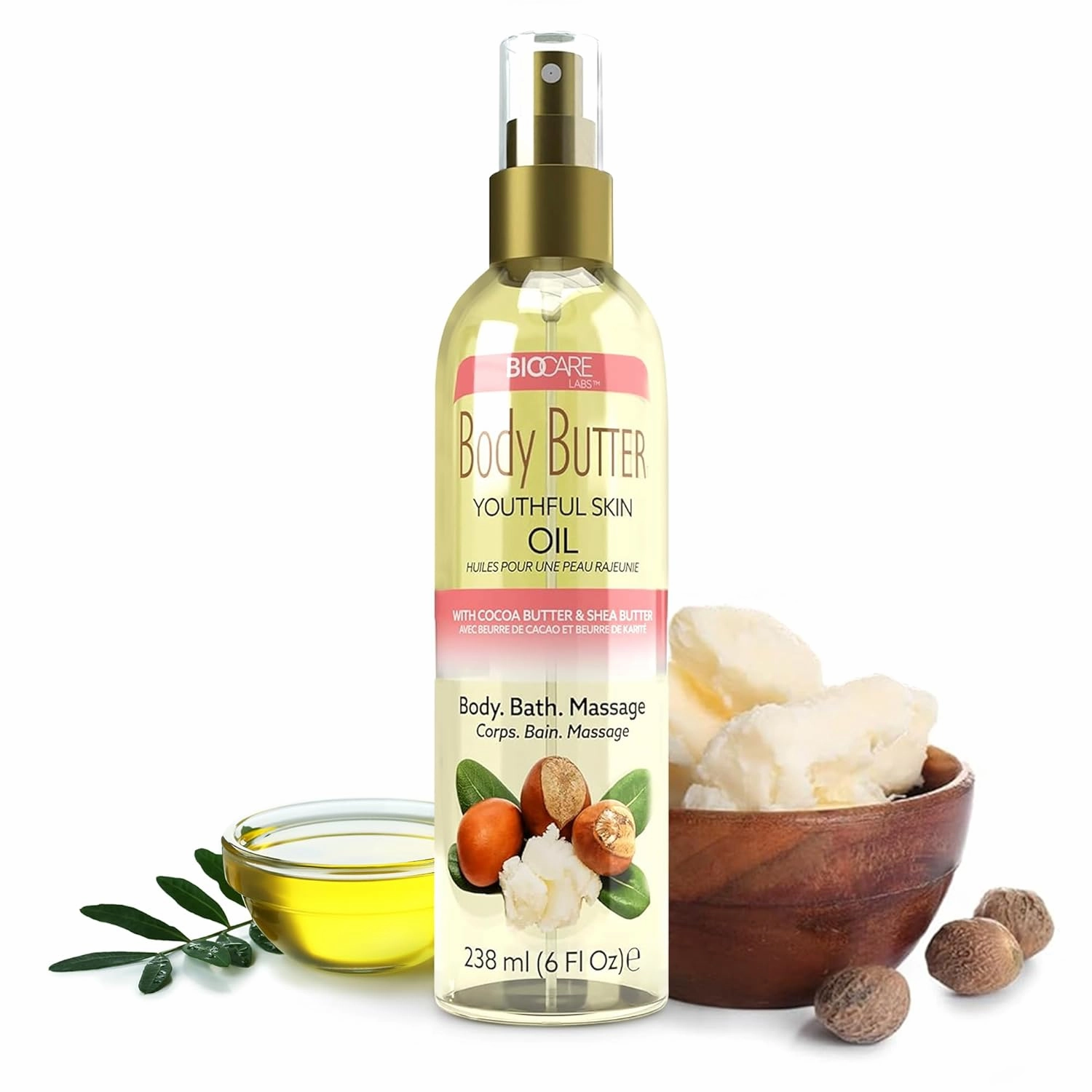 Body Butter Youthful Skin Oil with Cocoa Butter & Shea Butter Infused with Vitamin E - 6 oz