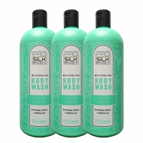 Body Wash Pro Silk Moisturizing, Cypress Grove, with Natural Extracts & Essential Oils, 32 OZ (3-Pack)