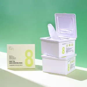 bom COSMETICS Eight Tea Quick Boosting Mask 30ea 13.75oz Glass Skin Face Mask for Instant Hydration, Face Masks Bulk, Centella & Madecassoside for Soothing, Self Care for Women, Korean Face Mask