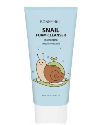 BONNY HILL Snail Foam Cleanser, Moisturizing with Hyaluronic Acid, 170ml/5.74 fl. oz.