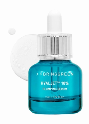 BRING GREEN HYALJET™ 10% PLUMPING SERUM | Mild Serum providing Moisturization, Improves Skin Complexion and Moisture Barrier in 3 Days 0.85 Fl. Oz., 25ml