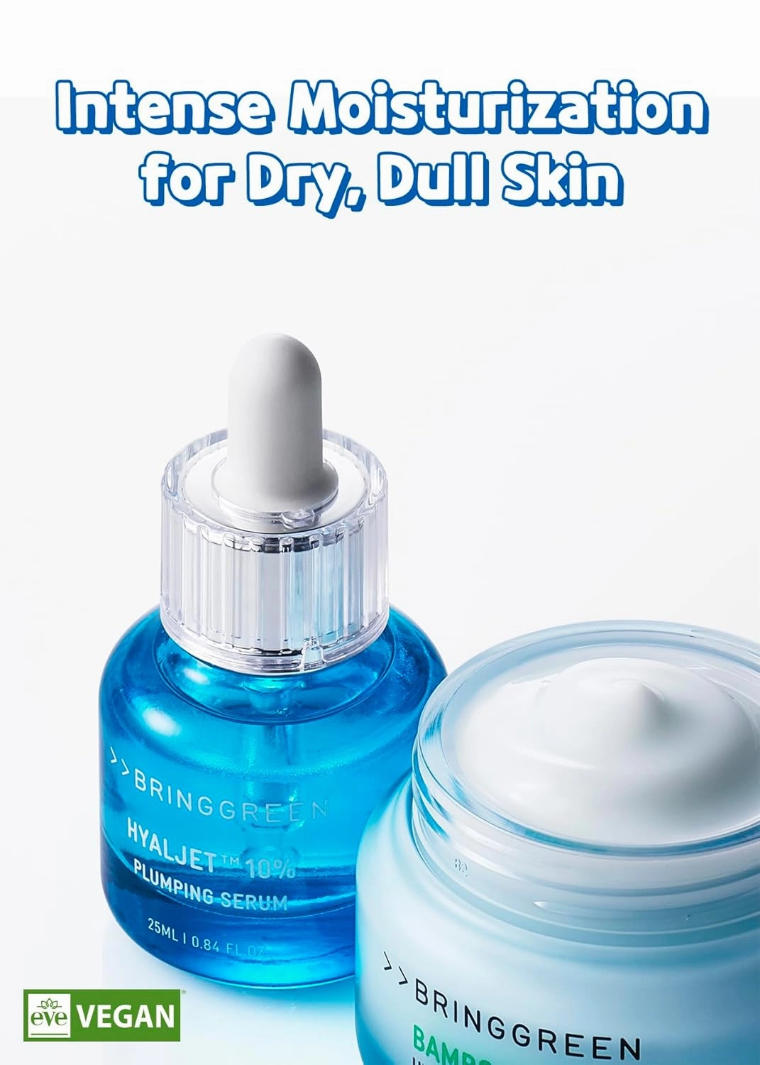 BRING GREEN HYALJET™ 10% PLUMPING SERUM | Mild Serum providing Moisturization, Improves Skin Complexion and Moisture Barrier in 3 Days 0.85 Fl. Oz., 25ml