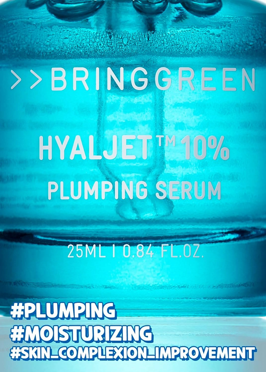 BRING GREEN HYALJET™ 10% PLUMPING SERUM | Mild Serum providing Moisturization, Improves Skin Complexion and Moisture Barrier in 3 Days 0.85 Fl. Oz., 25ml