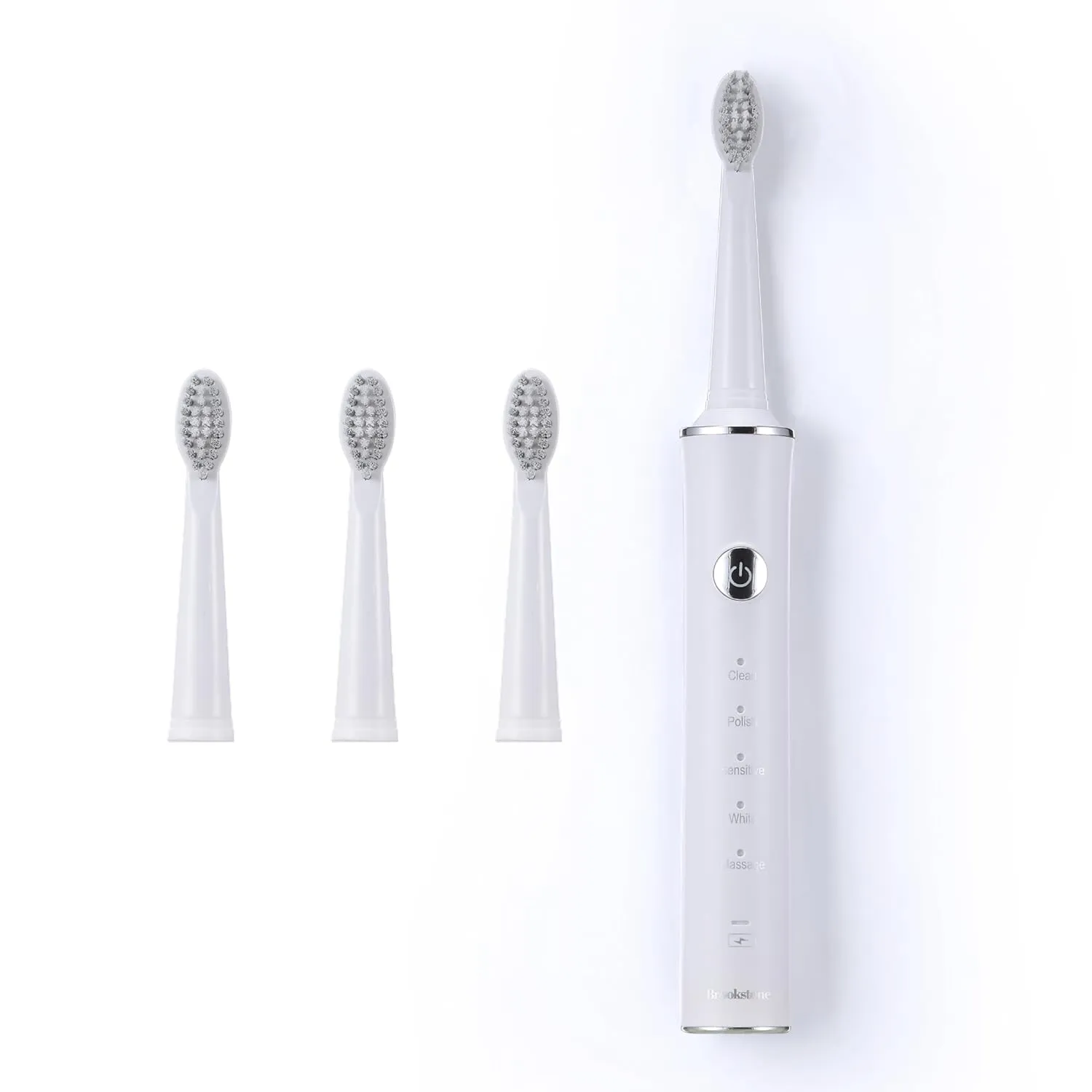 Brookstone - Sonic Electric Power Toothbrush, Advanced 2-Minute Timer, 5 Brushing Modes, Gentle & Effective Cleaning