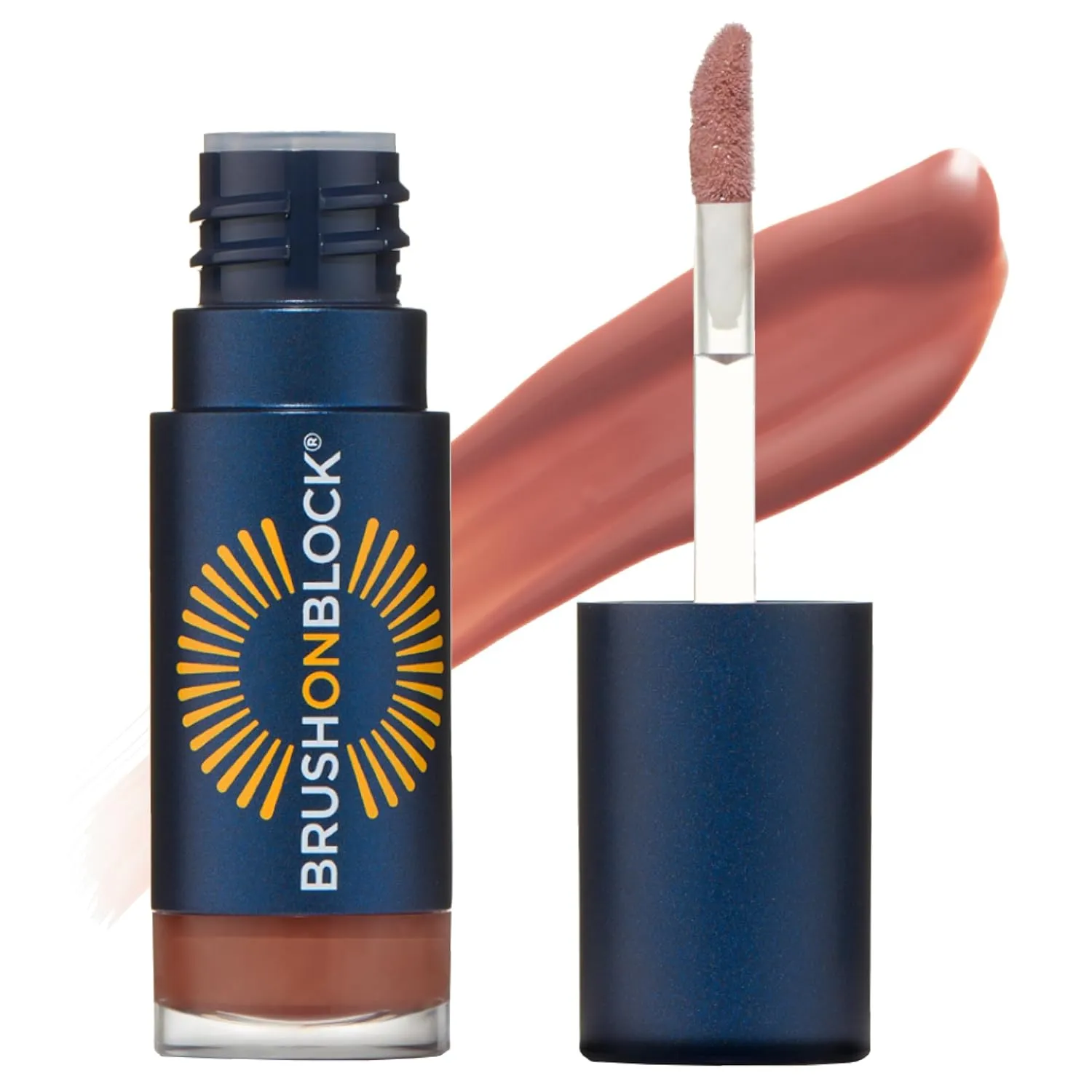 Brush On Block Sun Shine Protective Lip Oil SPF 30, Mineral Protection from UVA/UVB & Blue Light, Hydrating, Cruelty-Free, Gluten-Free, & Vegan, Fig