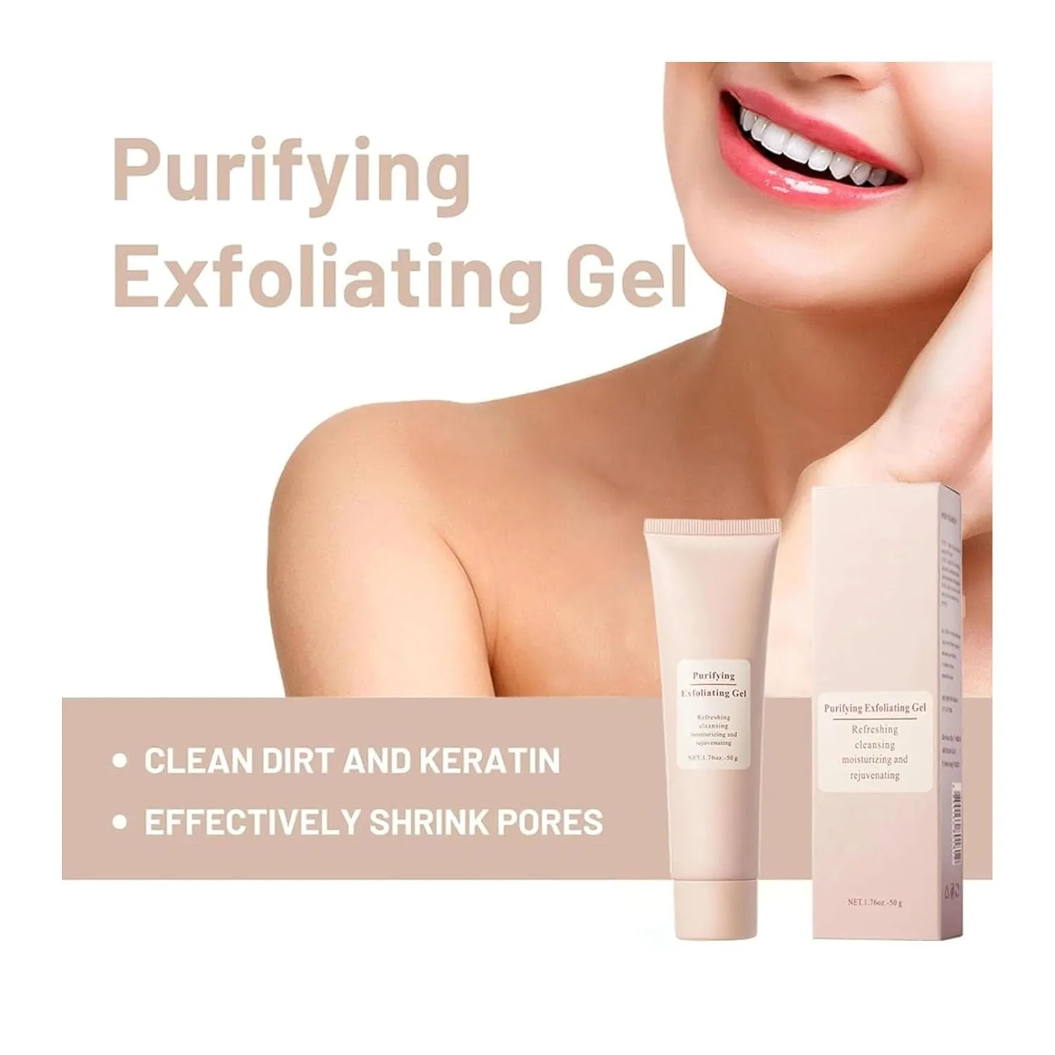 Caedrea Exfoliating Gel, Miapina Purifying Exfoliating Gel, Facial Exfoliator Cleanser, Natural ExfoliatingGel Purifying Cream, Universal for All Skin Types (3PCS)