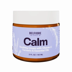 Calm 100% All Natural Soothing Cream - Turmeric & Vitamin C – Hydrating & Nourishing Moisturizer – Plant-Based, Non-GMO for Face & Body - Made in the USA - 2oz