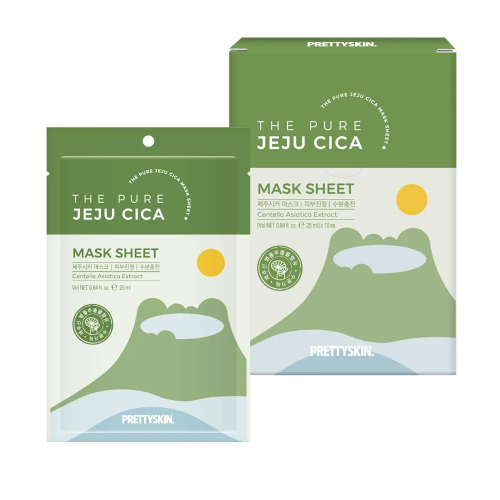 Calming & Hydrating Cica Sheet Mask – With Centella Asiatica, Tea Tree, and Mugwort Extract – Gentle & Moisturizing Care (Pack of 10)