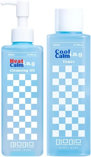 Calming Cleanse & Balance Duo: Heating Cleansing Oil & Cooling Toner for Deep Cleansing, Pore Care, Korean Skincare