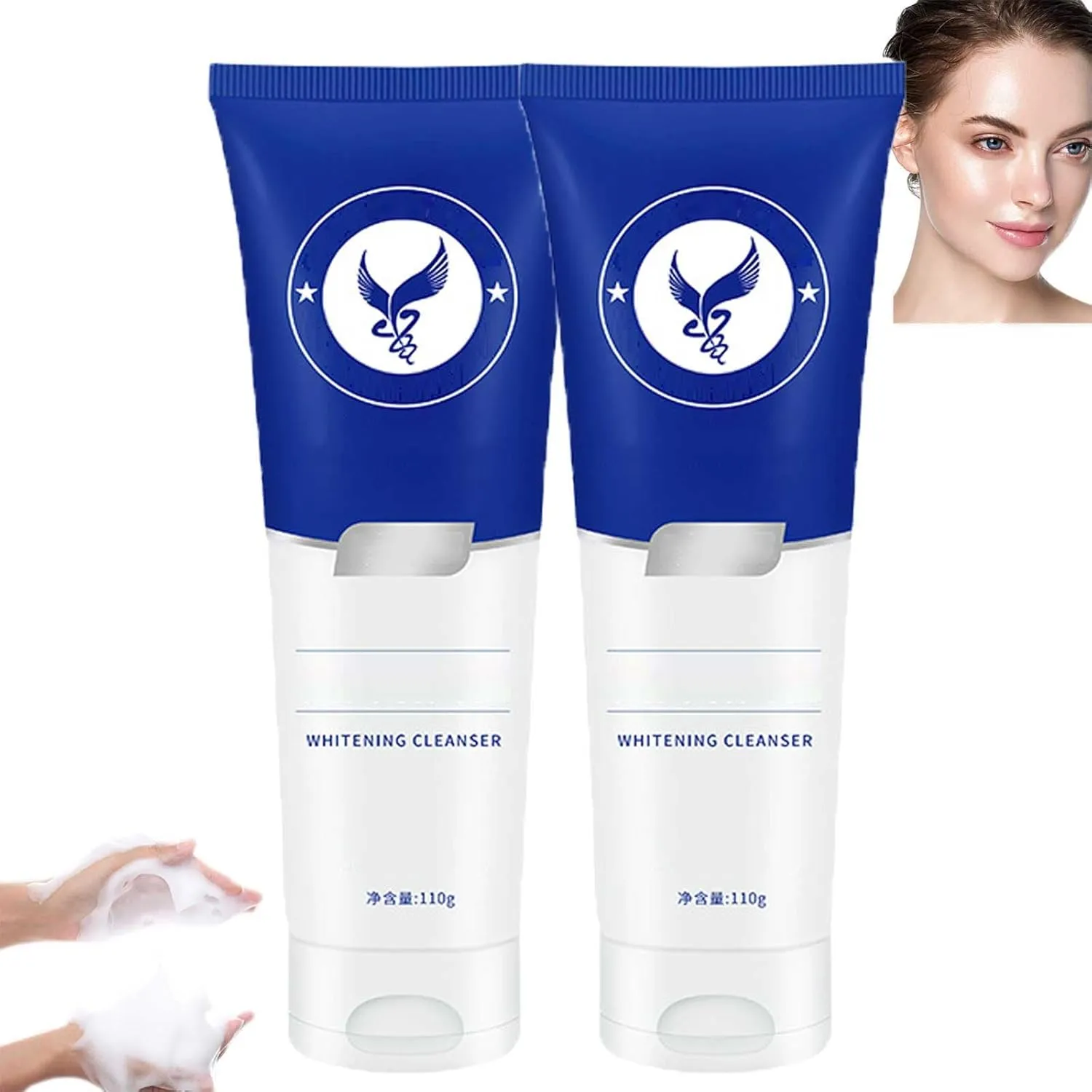 Caoantang Research Institute Body Whitening Facial Cleanser, Body Whitening Facial Cleanser, Niacinamide Whitening Facial Cleanser, Niacinamide Purifying Whitening Cleanser, For Face Body (2pcs)