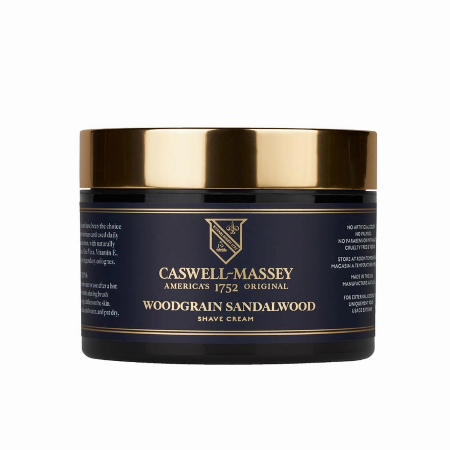 Caswell-Massey Heritage Woodgrain Sandalwood Shave Cream, Natural Men’s Shaving Cream for Smooth Beard Shaving, Soothing for Sensitive Skin, USA Made, 8 Fl Oz