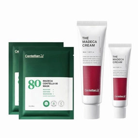 CENTELLIAN 24 Madeca Set – Extra Moisturizing Face Sheet Mask (4pc)   Centella Cream (Season 6, 1.7 0.5 fl oz) - Ultra Hydrating & Soothing Korean Skin Care, Infused with Centella Asiatica, TECA, EGF