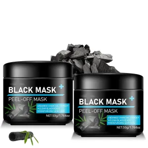 Charcoal Face Mask Peel Off - Blackhead Pore Purifier for Men & Women, Deep Cleansing Facial Mask for All Skin Types (2pc)