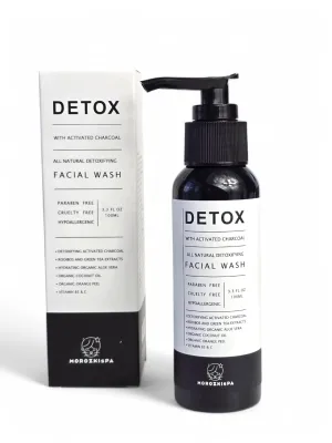 Charcoal Face Wash | Daily Detox with Activated Charcoal Cleanser for Acne | Deep Pore Cleanser Hydrates & Purifies Skin with Green Tea, Aloe Vera,Vitamin B,C, Organic ORANGE Peel,100ml