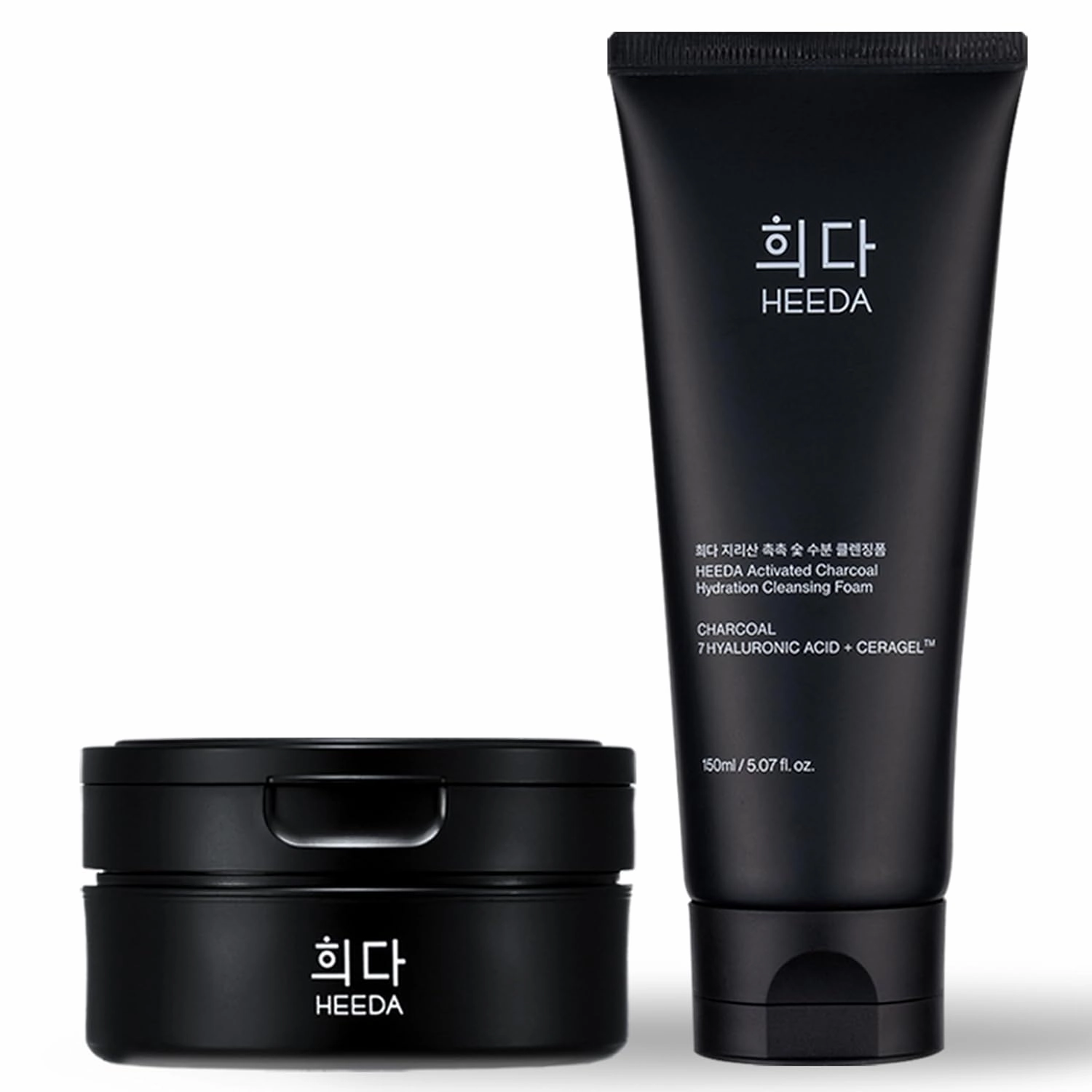 Charcoal Double Cleansing Duo, Hydrating & Purifying, Pore and Blackhead Deep Cleanse, Glass Skin Facial Skincare
