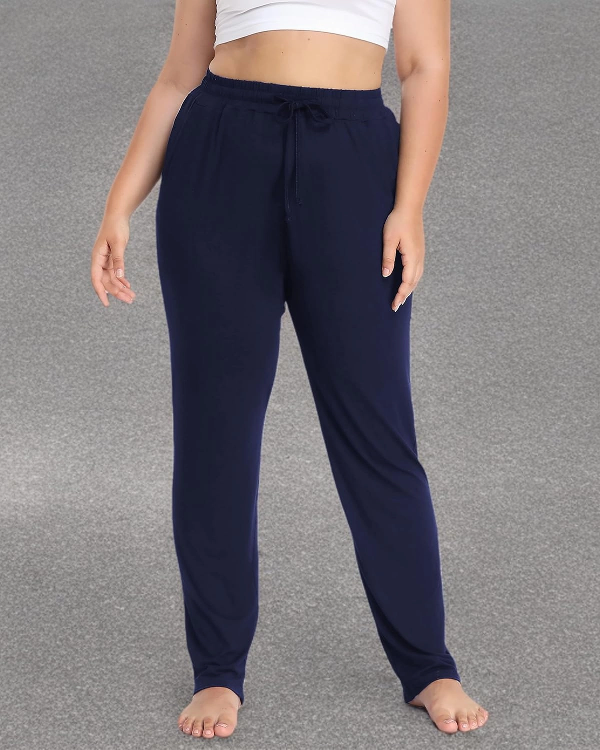 Cheapestbuy Women's Plus Size Comfy Lounge Pants Active Yoga Sweatpants Casual Stretchy Jogger Pants with Pockets Drawstring