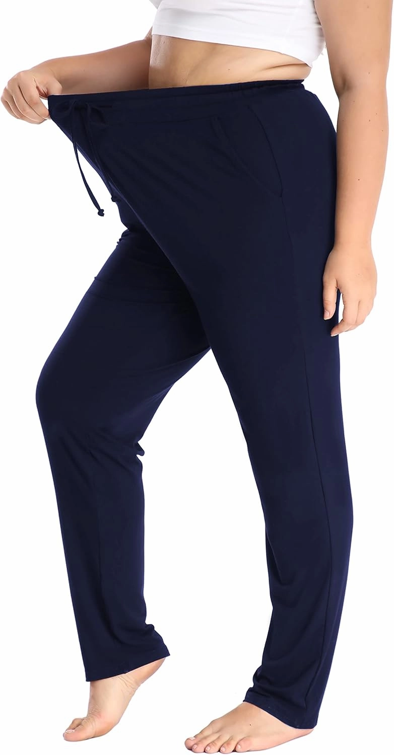 Cheapestbuy Women's Plus Size Comfy Lounge Pants Active Yoga Sweatpants Casual Stretchy Jogger Pants with Pockets Drawstring