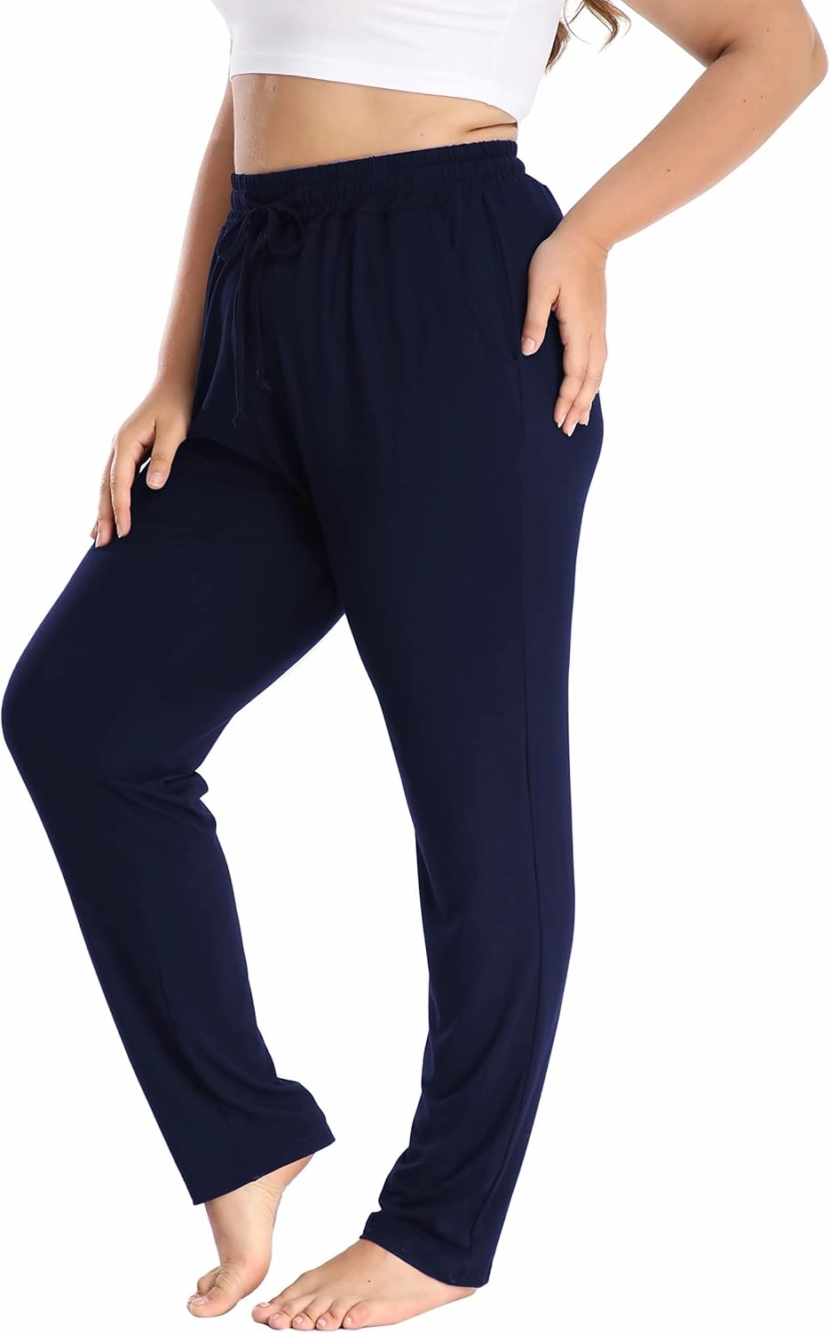 Cheapestbuy Women's Plus Size Comfy Lounge Pants Active Yoga Sweatpants Casual Stretchy Jogger Pants with Pockets Drawstring